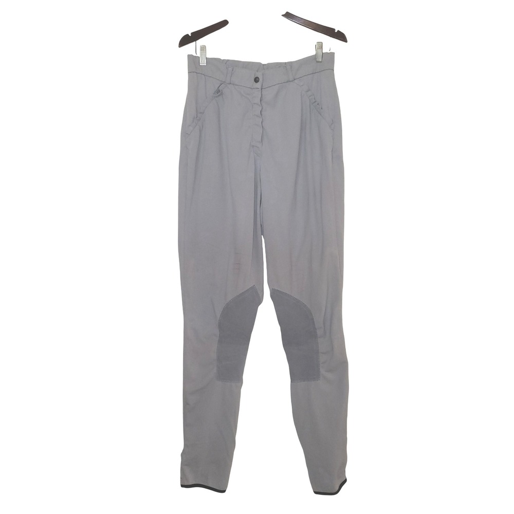 Trainer's Choice Dove Gray Knee Patch Riding Equestrian Show Breeches 30R / 8